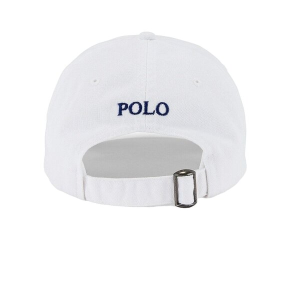 Polo Ralph Lauren Chino Cap in White & Marlin Blue One Size New Unisex Hat Mens - Picture 6 of 11